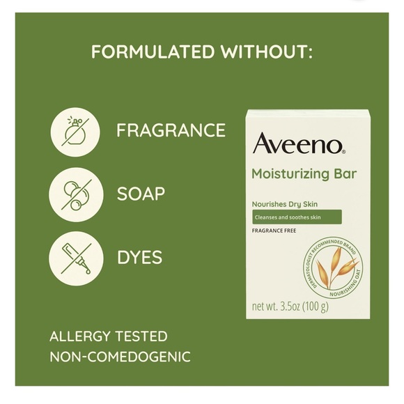 2 Aveeno Daily Moisturizing Facial Cleanser Bar, Face Wash for Dry Skin - Picture 3 of 4